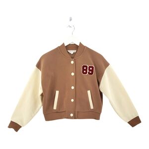 Pink Rose Varsity Jacket Size Small Mauve Pockets 89 Snap Closure